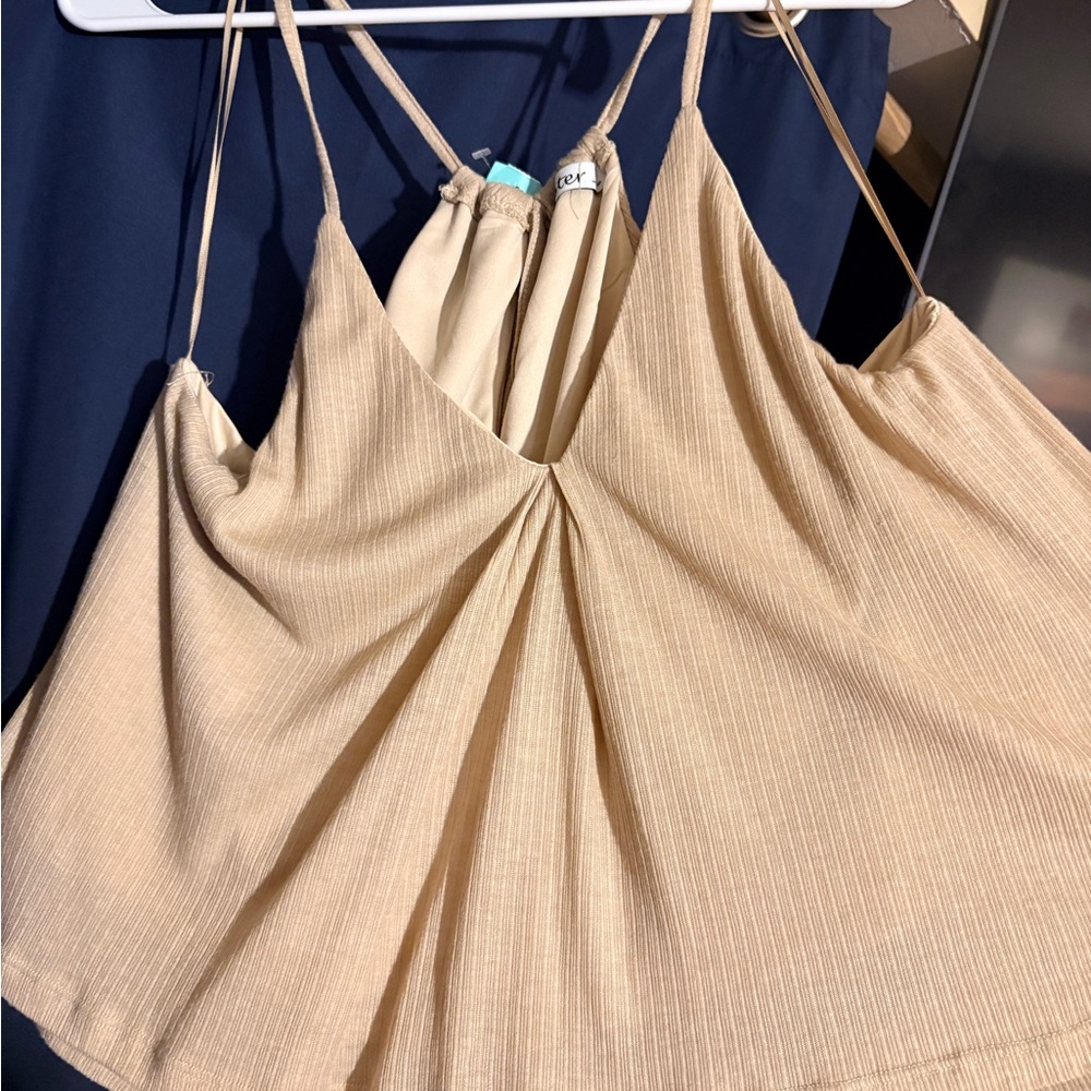 Beige Strappy Women's Top